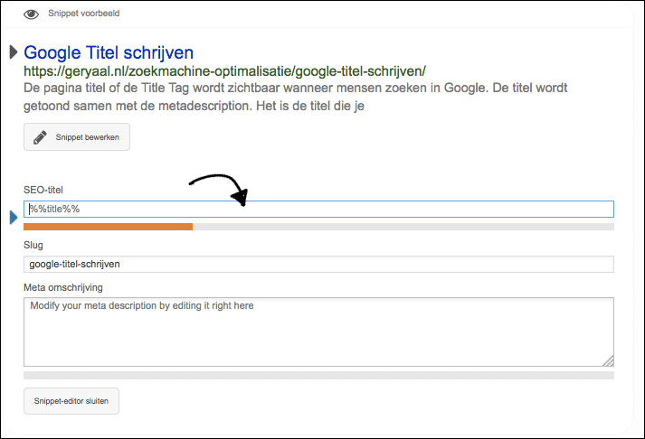 Waar vul je de Google Titel in?