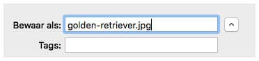 Je afbeelding een bestandsnaam geven